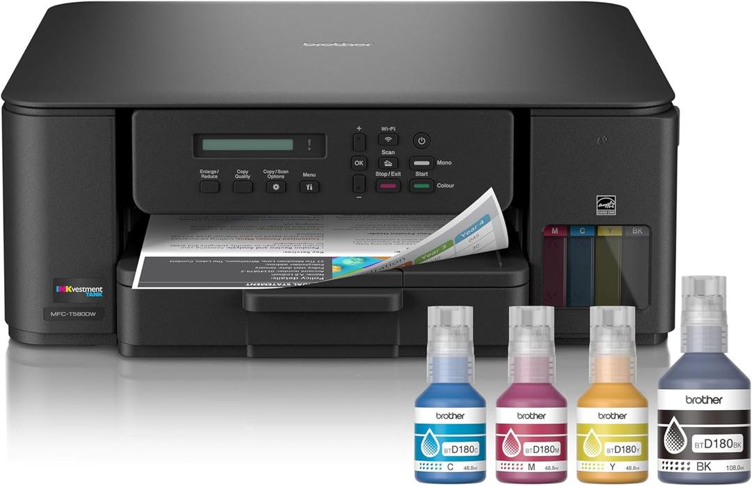 Brother INKvestment Tank 580 Wireless Color Inkjet All-in-One Printer| Includes up to 3 Years of Ink in-Box(1) (MFC-T580DW)