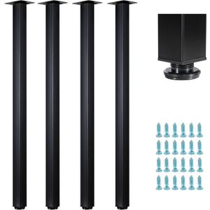 WUHUANGKAKA 40" Square Office Table Furniture Leg,Adjustable Metal Furniture Legs,DIY Workbench,Casual Dining Table Coffee Table Legs ect, with Floor Protectors(Set of 4)