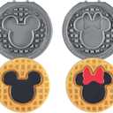 Dash MultiMaker Mini System Removable Plate Set - Ceramic, Nonstick Replacement Plates for Fun-Shaped Waffle Breakfast - Waffle Maker Not Included - 4-Inch - Two-Pack - Mickey & Minnie