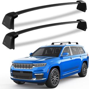 KINGGERI 220lbs Roof Rack Cross Bars Fit for Jeep Grand Cherokee L 2021-2026 & Grand Cherokee 2022-2026, Heavy Duty Aluminum Roof Rails Crossbars Carrier Bag Luggage Rails Kayak Skiboard (2022 UP (OEM Version))