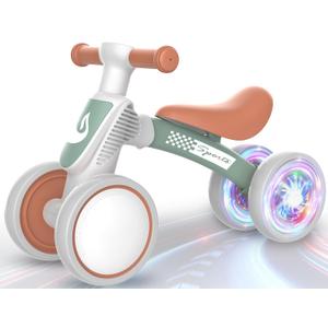 Colorful Lighting Baby Balance Bike Toys for 1 Year Old Boy Girl Gifts, 10-36 Month Toddler Balance Bike, No Pedal 4 Silence Wheels & Soft Seat First Bike, One Year Old Boy Girl Birthday Gifts