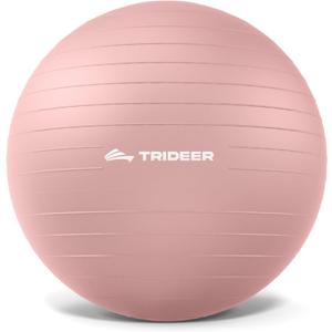 Trideer Exercise Ball Yoga Ball,Office Seating & Balance Ball Chair, Stability Ball for Pilates, Physical Therapy,Core Training & Balance Improvement & Stretching (L(23-26ines/58-65cm), Blush Dawn Pink)