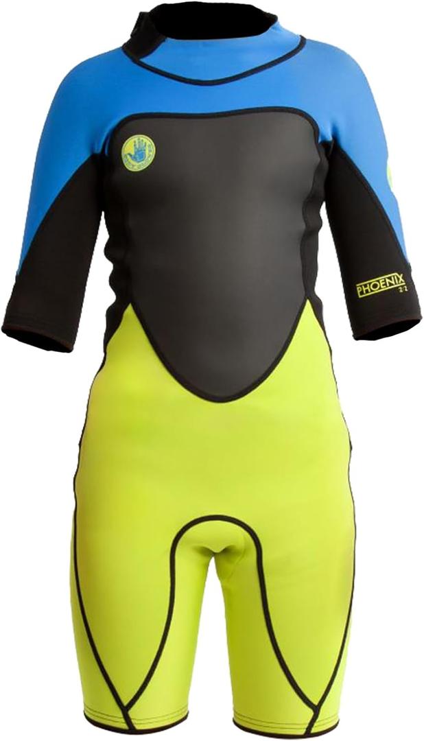 Body Glove Phoenix 2mm Kids Wetsuit for Boys Girls, Neoprene Back-Zip Short Sleeve Springsuit, Size (8-16), Keep Warm in Cold Water for Water Sports Swimming Surfing Snorkeling Diving