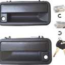 Metal Exterior Door Handles w/Lock Cylinders for 1988-1994 Chevy C1500 C2500 C3500 HD K1500 K2500 K350 Tahoe Suburban GMC Yukon, Front Left & Right Replaces 15742229 15742230