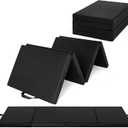 GarveeLife 6Ft Folding Gymnastics Mat, 2 inches Thick 4-Fold Portable Home Gym Floor Pad for Yoga, Pilates, Aerobics & Martial Arts Training (Black)