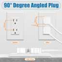 AGVEE 10ft TV Power Cord, 90 Degree Angled L-Shaped UL Listed 2-Prong AC Power Cable IEC C7 C8 Compatible with Samsung LG Sony Insignia Apple TV LCD LED, Vizio Roku JBL Partybox, White