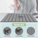 Stone Dish Drying Mat for Kitchen Counter,24"(L)16"(W) Collapsible Fast-Drying Diatomaceous Earth Mats with Towel Sanding Tool,Versatile Stone Drying Mats for Cups Dishes Bottles
