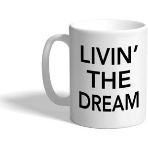 Custom Coffee Mug 11 Ounces Living' The Dream at Beach Ceramic Tea Cup Design Only