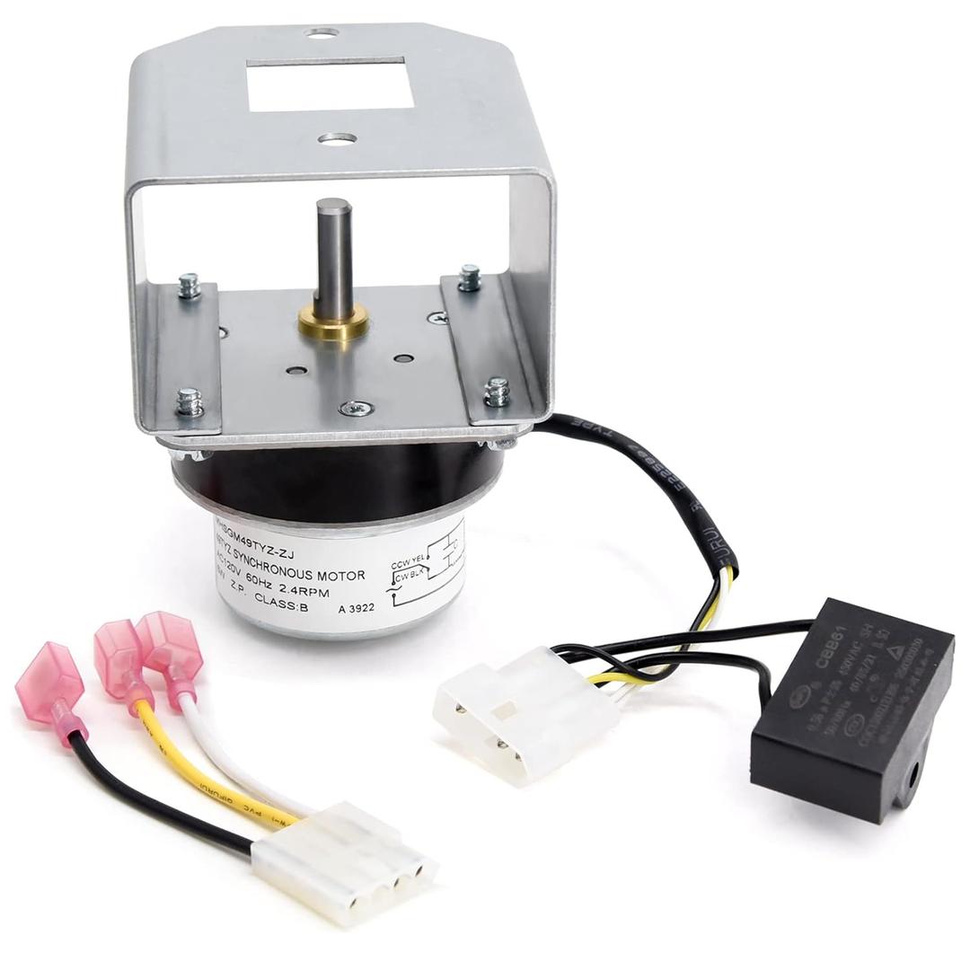 Adviace 812-4421 Auger Feed Motor for Quadrafire Classic Bay 1200, Castile, Santa Fe Pellet Stove, 2.4 RPM Auger Motor for Heatilator CAB50, PS50 Pellet Stove. (with Bracket)