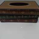 Crafted Classical Retro Wooden Antique Book Tissue Box Cover Rectangular Tissue Holder Dispenser Paper Cover Case Napkin Holder Home Decor for Bathroom Living Room Office car Kitchen (10.6"L x 6.3"W x 4.2"H)