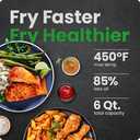 CHEFMAN 6 Quart Dual Basket Air Fryer Oven with Easy View Windows, Sync Finish, Hi-Fry, Auto Shutoff, 2 Independent 3Qt Nonstick Dishwasher Safe Frying Baskets, Digital Double Air Fryer - Black