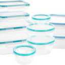 Snapware Plastic Total Solutions (10-Pack, Mixed Sizes) Food Storage Containers Set, Airtight & Leakproof Plastic Locking BPA-Free Lids Tupperware, Freezer Dishwasher Microwave Safe