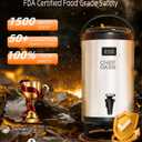 Insulated Beverage Dispenser 3 Gallon,Hot&Cold Drink Dispenser with Spigot,LCD Thermometer,Stainless Steel Triple-Layer Insulation,for Tea Coffee Milk Juice,Party Buffet(Silver, 1 Pack)