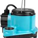 Little Giant 6-CIA 115 Volt, 1/3 HP, 2760 GPH Cast Iron Submersible Sump Pump with Integral Diaphragm Switch, 25-Ft. Cord, Blue, 506125