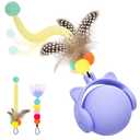 ORSDA Cat Toys for Indoor Cats, New Intelligent Voice Timing Touch Control Cats Ball, Simulate Mouse Sound Kitten Toy, Automatic Interactive Moving Cat Toy for All Ages