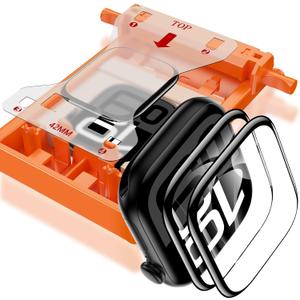 YMHML 2 Pack Tempered Glass Screen Protector for Apple Watch Series 11 Series 10 42mm, [Zero Bubble] 3D Full Coverage Strong Adhesion Waterproof Film with [Automatic Align Tech] iWatch Accessories (Black edge)