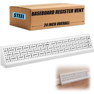 Landhoow 1 Pcs White 24 Inch Baseboard Register Vent Covers