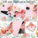 Wavwavw 44 Pcs DIY Pink Graduation Cap Decorations Accessory Kit 3D Artificial Flowers Butterfly Decals Rhinestone Pearl Stickers Letter Stickers Glitter Paper for Grad Hats Decor