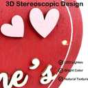 Valentines Day Dcor Led Light Red Heart Valentines Decorations Happy Valentine's Day Sign Wooden Block Farmhouse Rustic Table Sign for Home, Dining Room, Fireplace