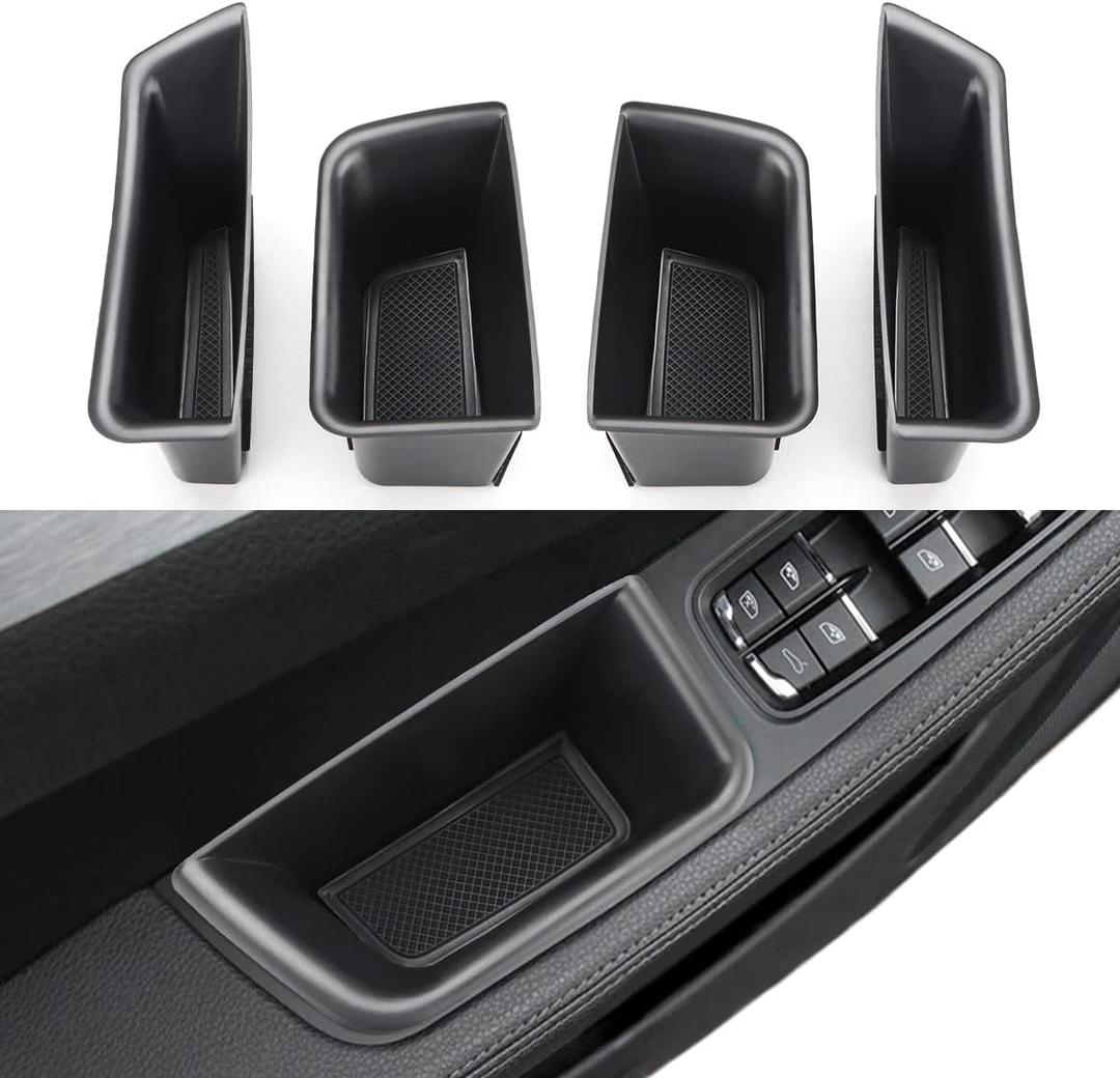 MARCHFA Car Door Tray Organizer Compatible for 2015-2022 2023 2024 Porsche Macan Accessories Interior Car Door Handle Insert Pocket Storage Box