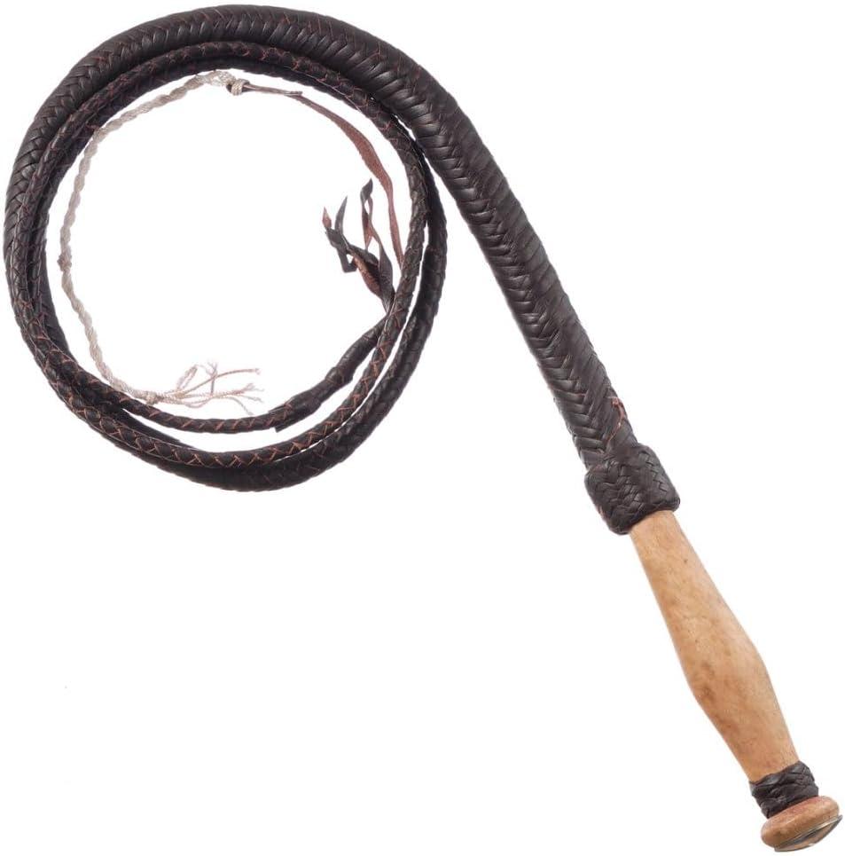 Tough 1 Swivel Handle Hand Braided Bull Whip (6', Assorted Leather)