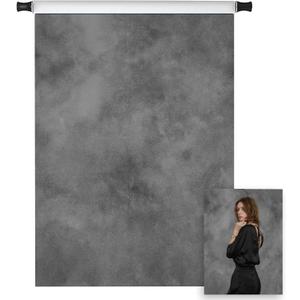 Kate 5x7ft Grey Abstract Photography Backdrop Texture Microfiber Old Master Backdrop Professional Head Shot Gray Portrait Photo Background