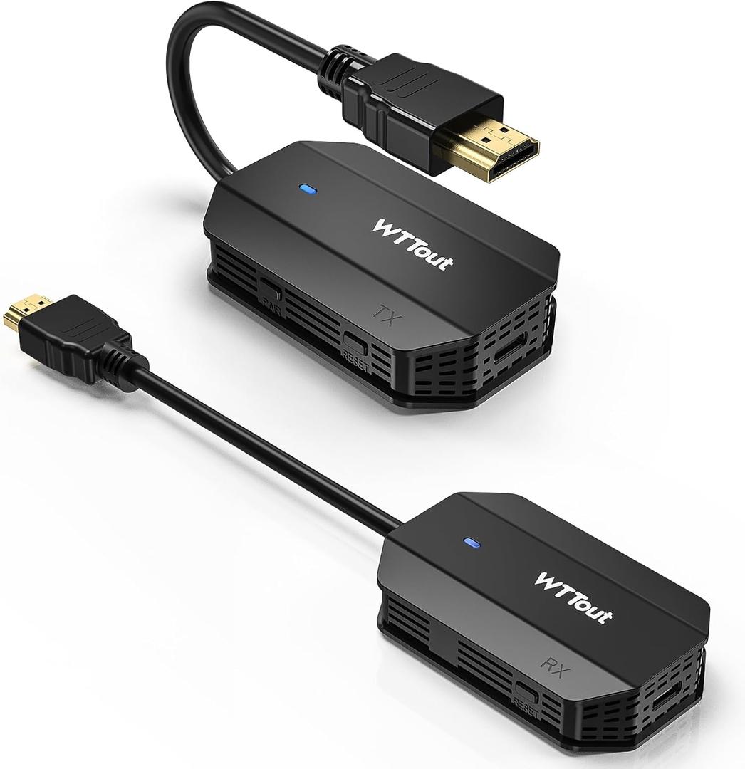 EPISTOLARY Wireless HDMI Transmitter and Receiver, HDMI Extender 165FT Long Range,Plug and Play, Support 2.4/5GHz for Streaming Video/Audio to TV/Monitor/Projector from PC/Camera/Laptop(Black)