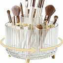 360 Degree Rotating Desktop Organizer,Makeup Brushes,Pencils,Desktop Stationery Storage Rotating Rack,Premium Plastic Organizer For Office,School And Home (Transparent color)