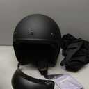 Yesmotor 3/4 Open Face Retro Motorcycle Helmet Vintage Helmet for Motorbike Casco, Moped, Cruiser, Bobber, and Chopper - DOT ApprovedMatte Black, M