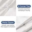 Duvet Cover Queen Size Set - Extra Soft Queen Duvet Cover 90" x 90" with 2 Pillow Shams - Hotel Luxury, Easy Care & Fade Free with Zipper Closures and Ties - Comfy, Cozy & Breathable (Antique White)