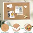 FEBSNOW Cork Board Bulletin Board 23 x 15.7 Inches with Rectangle White Frame Hanging Pin for Walls Office Message Board or Vision Board Decoration