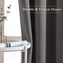 NICETOWN Gray Blackout Curtains for Bedroom 84 inches Long - Thermal Drapes Grommet Room Darkening Light Blocking Curtains Window Treatments for Living Room (2 Panels, W52 x L84, Grey)