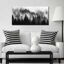 Foggy Forest Wall Art for Bedroom Black and White Pictures for Wall Living Room Home Office Canvas Wall Decor Ready to Hang 20 x 40 Inch