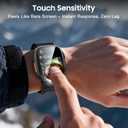 Uyiton for Apple Watch Ultra 3/2/1 Screen Protector - Titanium Alloy Frame & 9H Tempered Glass, Military Protection [Keep Original] Touch Sensitive iWatch Ultra Screen Protector 49mm, Black, 2 Pack