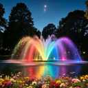 Pond Fountain Aerator,Pond Aerator,with Dynamic LED RGB Lighting Adjustable Modes, Digital Timer | 1 HP 15,000 GPH, 750W 110V, 100FT Cord - for Large Ponds, Lakes & Outdoor Water Features