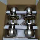 BESTTEN [2 Pack] Entry Door Knob with Lock, Keyed Different Door Lock for Exterior Door and Front Door, Standard Ball, Satin Nickel