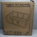 Clear Acrylic Dog Playpen Indoor, Puppy Cat Small Pet Play Pen, Pet Cat Foldable Playpen for Rabbits, Dog Fence Crate Kennel Whelping Cage (Grey, 10 Panel)