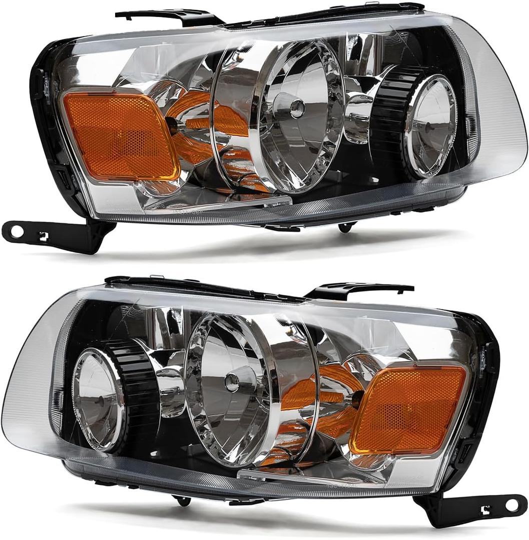 For 05-07 Escape Headlights Assembly DOT Approved Driver and Passenger Side Replacement Fits for Ford Escape 2005 2006 2007 Head Lights,Black