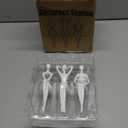 Quoowiit White Thinker Statue Unique Ornament Sculpture, Art Modern Home Decor Accents Bookshelf Decor, Creative Table Decorations for Living Room Desk 3 Piece