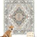 nunubaby Washable Pee Pads for Dogs, Stylish, Non-Slip and Leak-Proof Pee Pads. Reusable Potty Pads for Dogs for Crates and Floors.(Beige/Multi, 31" x36" ) (31x36 Inch (Pack of 2))