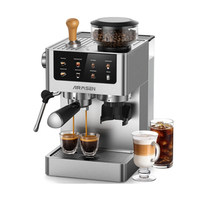 AIRMSEN Espresso Machines with Burr Grinder, 20 Bar, Milk Frother Steam Wand, Stainless Steel Coffee Maker for Home - Cappuccino Latte & Cold Brew Iced Coffee Maker & Americano AIRMSEN Espresso Machines with Burr Grinder, 20 Bar, Milk Frother Steam Wand, Stainless Steel Coffee Maker for Home - Cappuccino Latte & Cold Brew Iced Coffee Maker & Americano