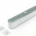 Plastic Wrap Dispenser with Cutter, Gray White ABS Material, Wall Mount or Countertop, 393mm x 63mm x 85mm, Universal Size Compatible with Plastic Wrap, Parchment Paper, Aluminum Foil