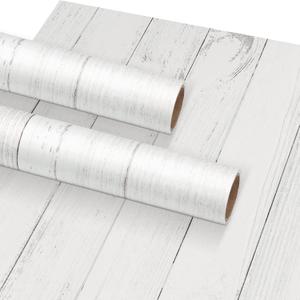 PerKoop 2 Roll White Wood Bulletin Board Paper 3.9" x 12ft Non Woven Bulletin Background Wallpaper Fade Resistant Board Roll Decoration for Arts Crafts Office School Classroom, 144 x 3.9 inches