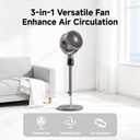 Oscillating Pedestal Fan, Ultra-Quiet 25dB Standing Fan with 8 Speeds, 12H Timer, Adjustable Height Air Circulator for Whole Room, Living Room, Office and Bedroom, Remote Control, Medium