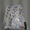 Spring Pink Floral Oval Fitted White Tablecloth 48x68 Inch Outdoor Elastic Table Cloth Washable Non Slip Spandex Stretchy Fabric Table Cover Wrinkle Free with Cute Flower Green Leaves