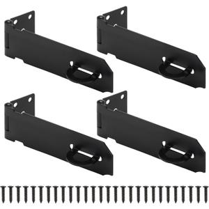 2 x 5 Inch Door Lock Hasp Latch, Security Packlock Clasp Hasp Lock Latch, Stainless Steel Gate Lock Hasp for Outdoor Fence Gate,Barn Door, Cabinet, Drawer, Brushed Finish with Screws, 4 Pack