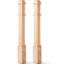 Wonderjune 2 Pcs 48 Inch Red Oak Stair Newel Post with 3 1/2" Post and 4 1/2" Pedestal, Wood Box Newel with Pedestal for Staircase, Plain Style Wood Balusters Interior for Stair Remodeling