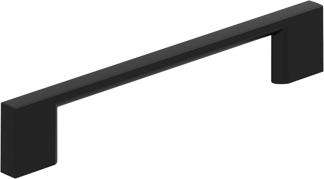 Amerock 10BX37132MB | Matte Black Cabinet Pull | 5-1/16 inch (128mm) Center-to-Center | 10 Pack | Cityscape | Furniture Hardware