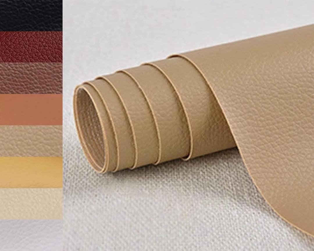 PXBBZDQ Adhesive Leather Patch,16118 inch Leather Adhesive Patches for Couch,Leather Patch (16 x 118 Inches, Khaki)