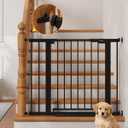 InnoTruth 27-36.6 in Wide Baby Gate for Stairs and Doorways, Black